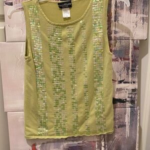 Light Green Sequin Tank Top